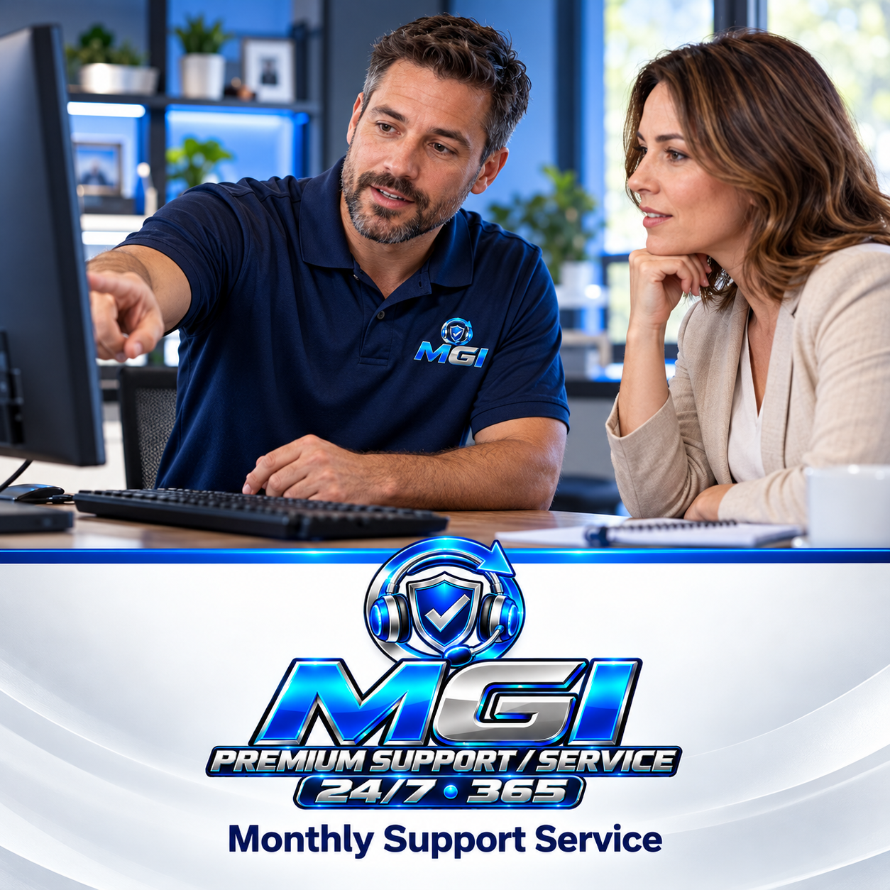 Technician providing premium monthly support-4